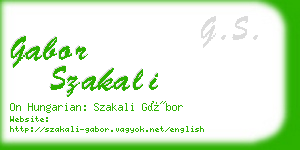 gabor szakali business card